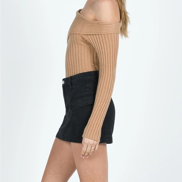 PRINCESS POLLY • Zakai Cargo Mini Skirt Black Denim - Picture 2 of 6